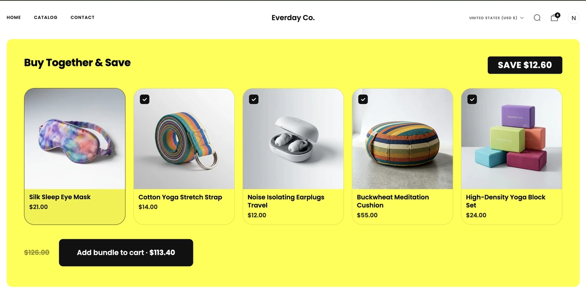 Hitch bundle widget on a Shopify storefront: Buy Together & Save